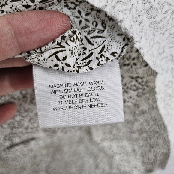 Structure Men's M White Gray Modern Fit Shirt Floral Print Short Sleeve - Picture 6 of 10